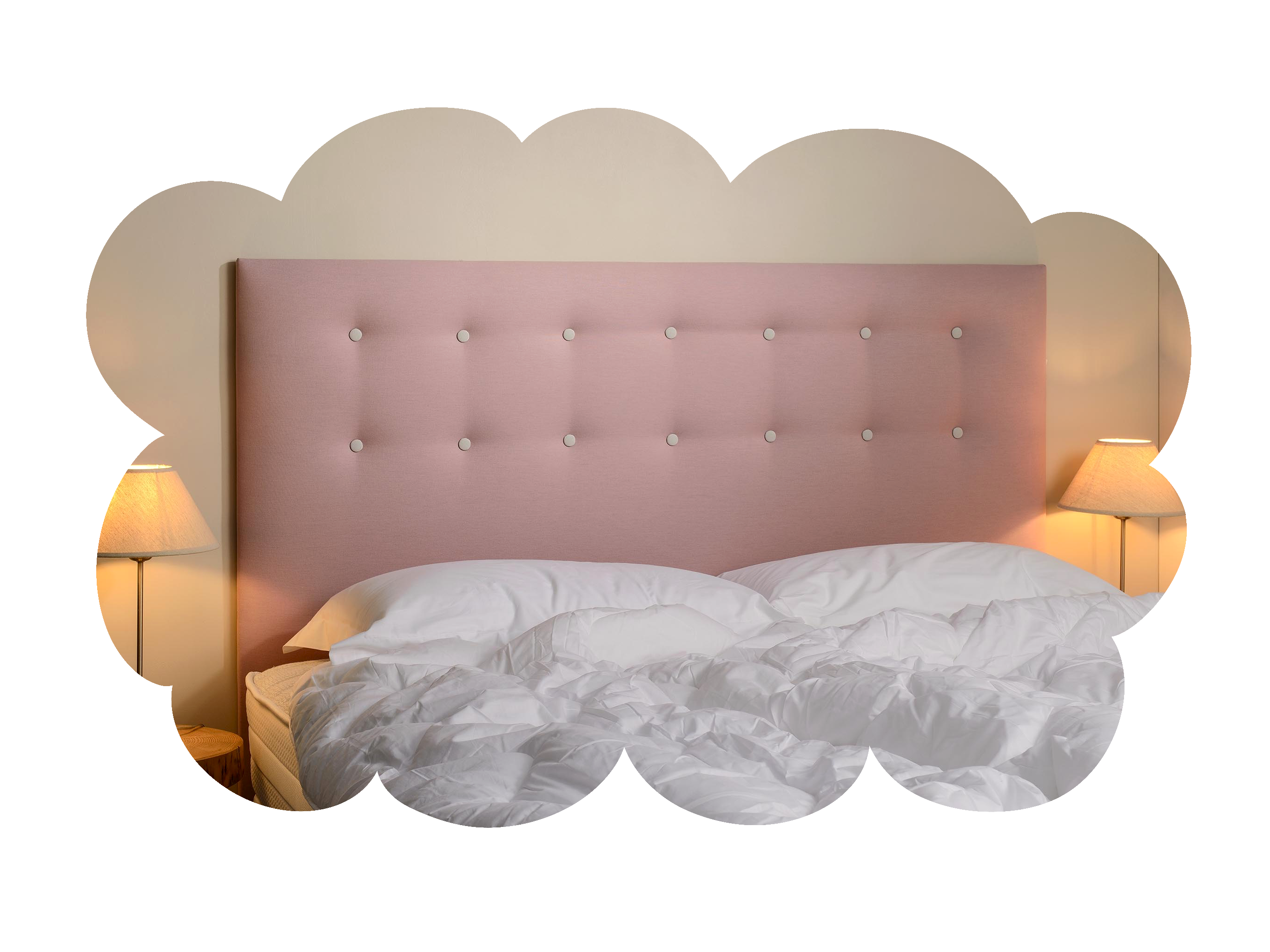 Tete de lit capitonnée rose